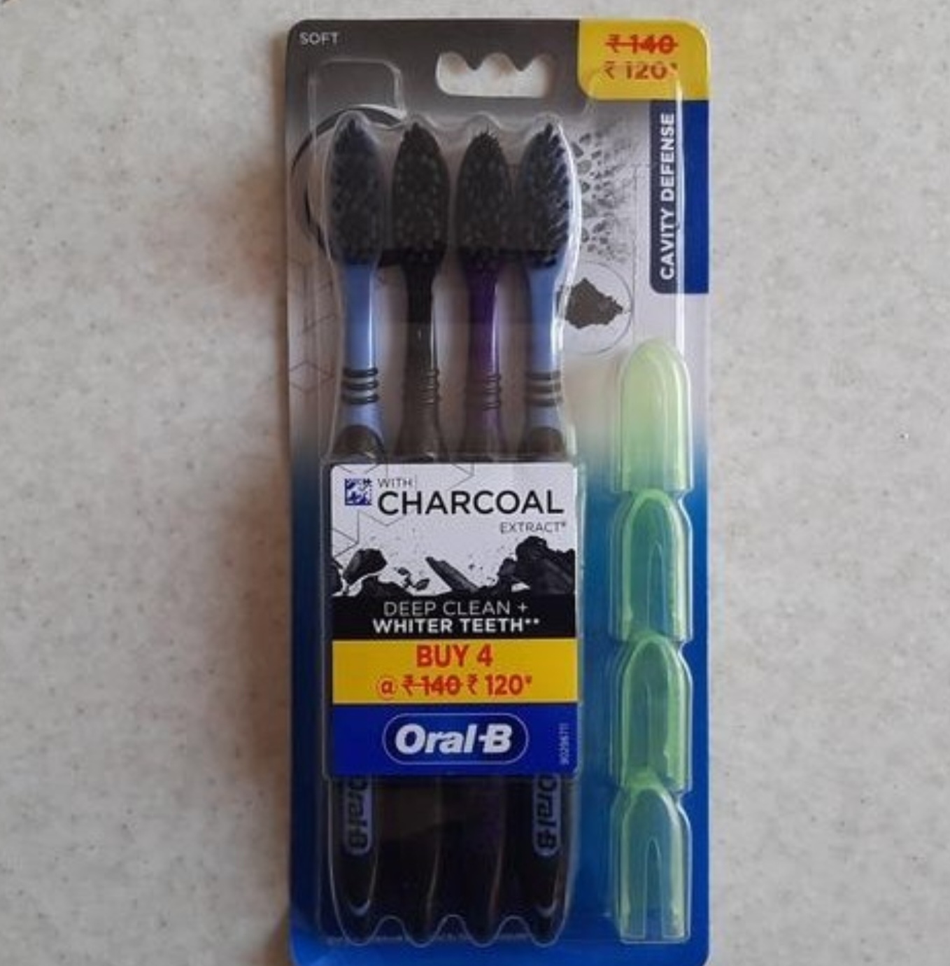 مسواک ذغالی deep clean اورال بی 