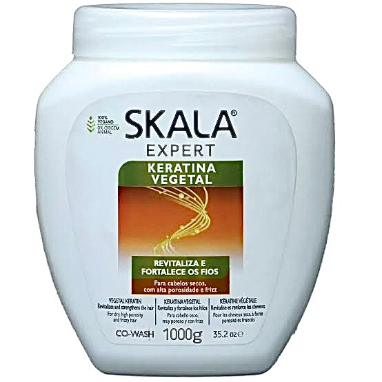 ماسک کراتین گیاهی اسکالا مدل KERATINA VEGETAL | ترمیم و تقویت موهای خشک، آسیب‌دیده و وزدار | Co-Wash دو در یک | حجم ۱۰۰۰ گرمی | وگان