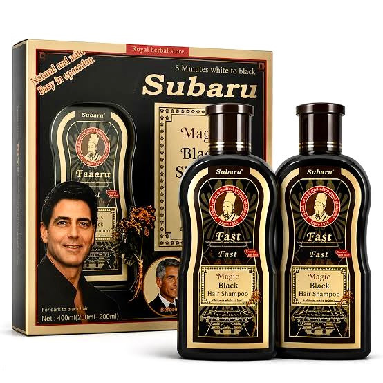 شامپو رنگ سوبارو مدل Magic Black Hair | تبدیل تدریجی موهای سفید به مشکی | بدون مواد شیمیایی مضر | حجم ۴۰۰ میلیلیتر | ساخت چین