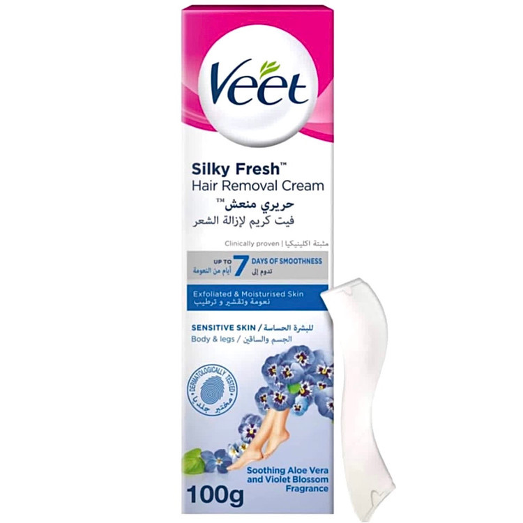 کرم موبر ویت مدل Silky Fresh™ | مناسب پوست حساس | مخصوص بدن و پاها | تا ۷ روز نرمی | حاوی آلوئه ورا و عطر گل بنفشه | ۱۰۰ گرم | ساخت بحرین