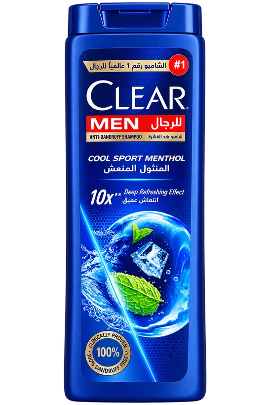 شامپو کلیر من مدل COOL SPORT MENTHOL | ضد شوره با منتول خنک‌کننده | اثر خنک‌کننده عمیق ۱۰ برابر | مناسب آقایان | ۳6۰ میلی‌لیتر | ساخت ترکیه