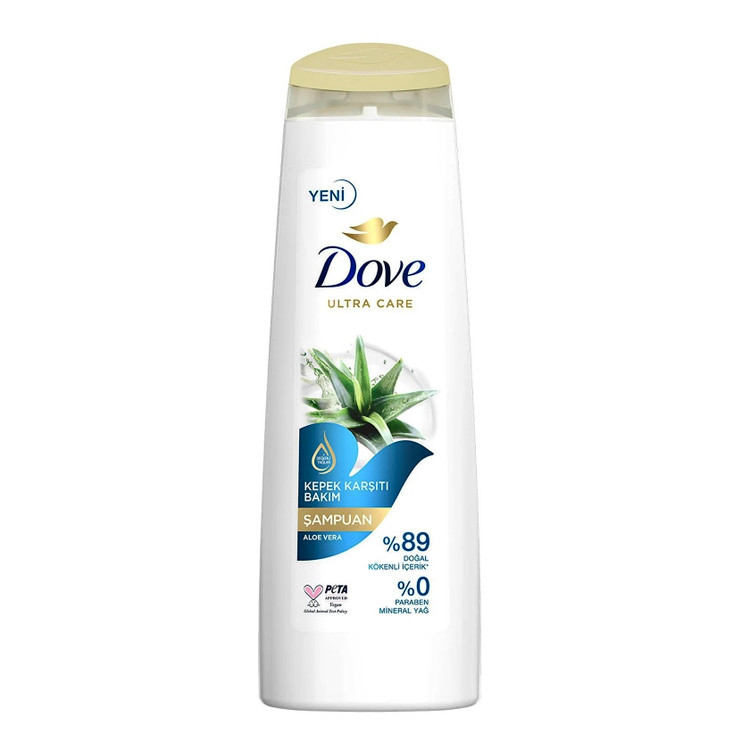 شامپو داو مدل Ultra Care Aloe Vera & Anti-Dandruff | ضد شوره و مراقبتکننده | حاوی ۸۹٪ مواد طبیعی | وگان | بدون روغن معدنی | حجم ۴۰۰ میلیلیتر | ساخت ترکیه